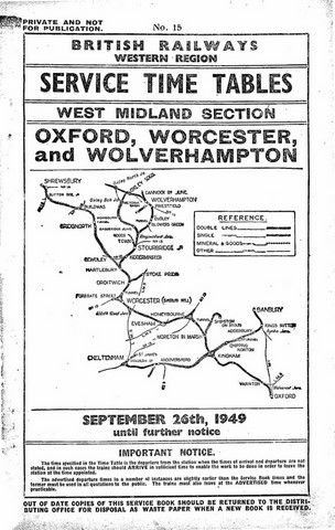 click to zoom OWWR SERVICE TIME TABLES